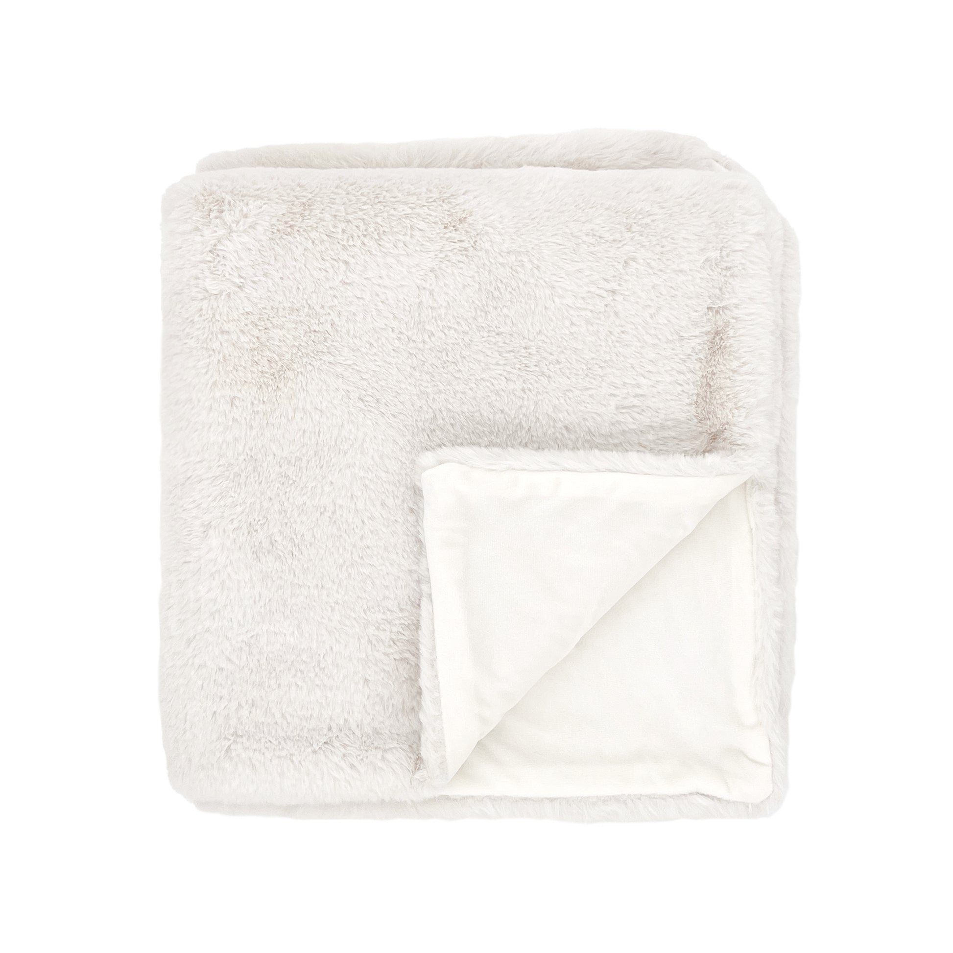 The Mood Rex Faux Fur Throw, 50x60 in., Coconut