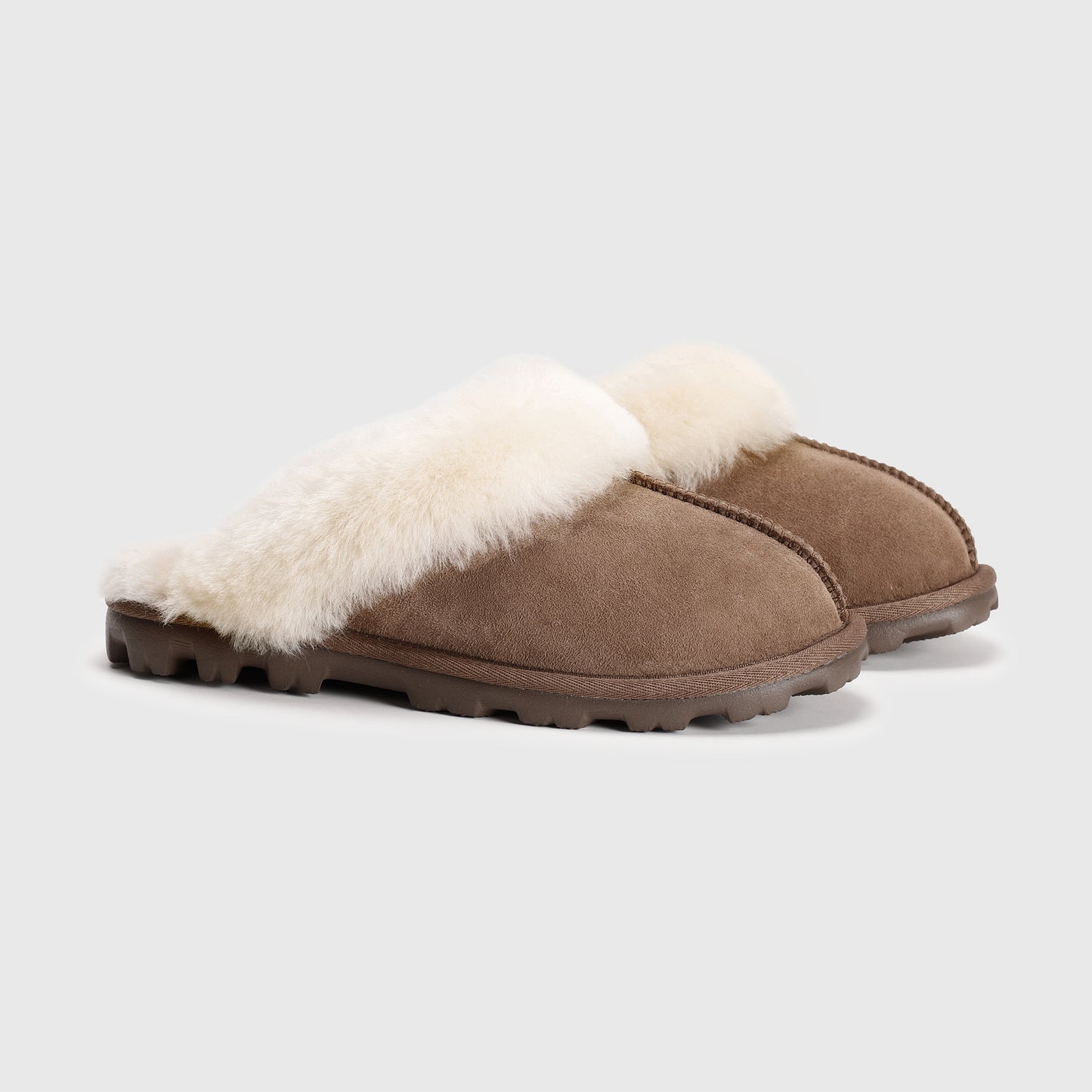 Cozie Steps Women's Anna Shearling Scuff Slippers, Brown