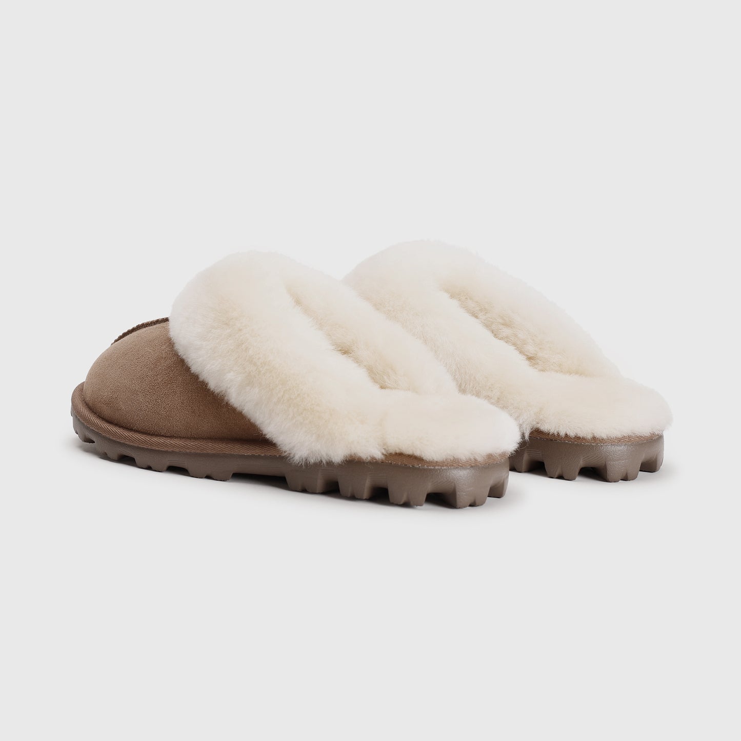 Cozie Steps Women's Anna Shearling Scuff Slippers, Brown