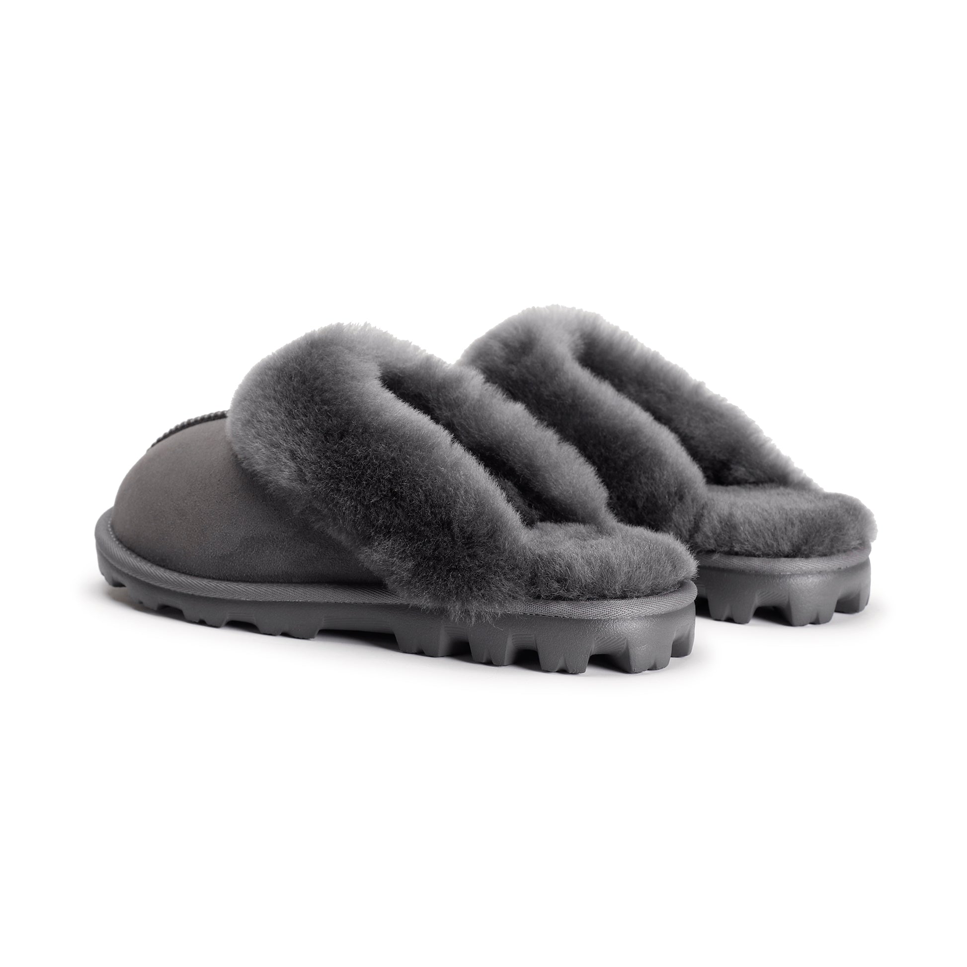 Cozie Steps Women's Anna Shearling Scuff Slippers, Gray