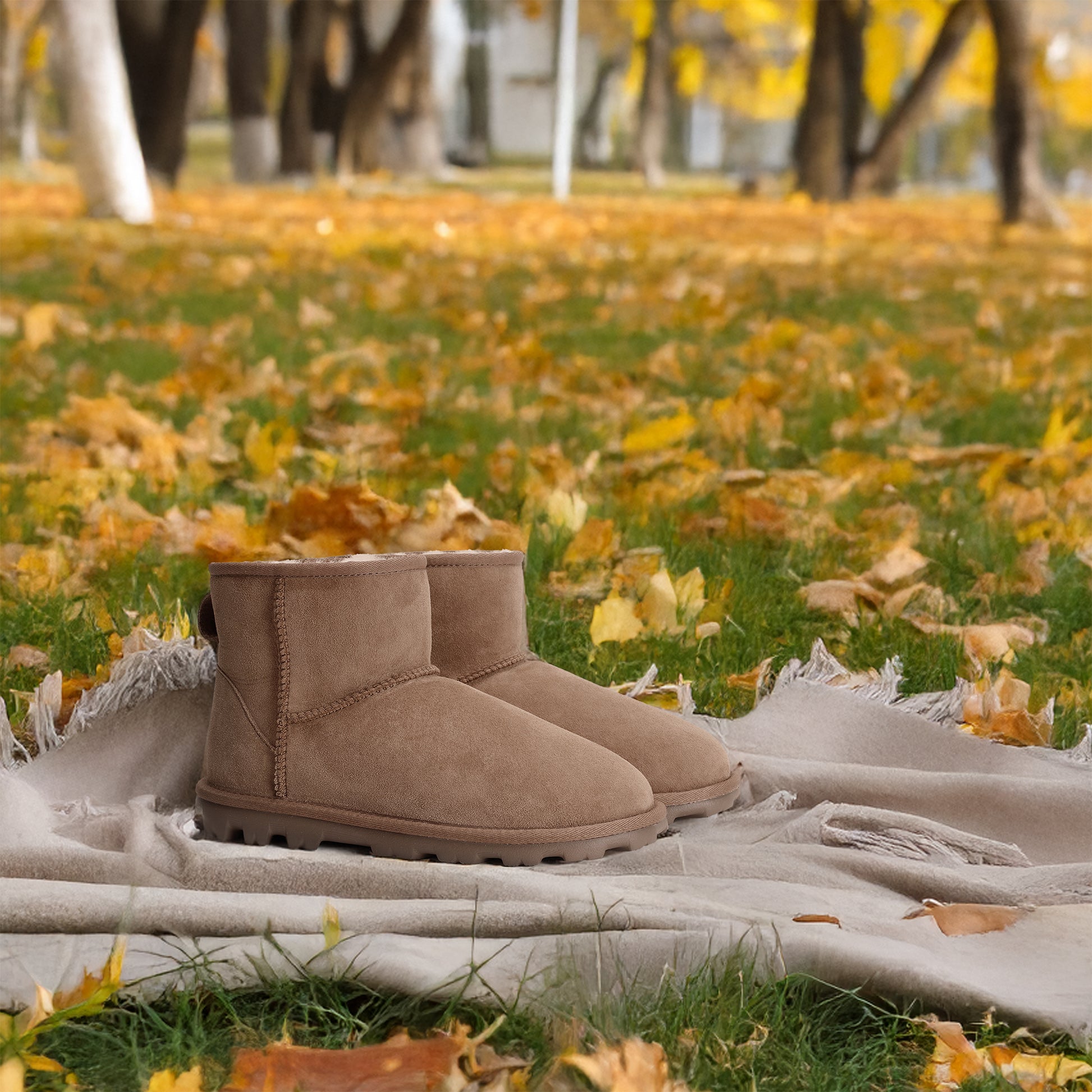 Cozie Steps Women's Ella Shearling Ankle Boots, Brown