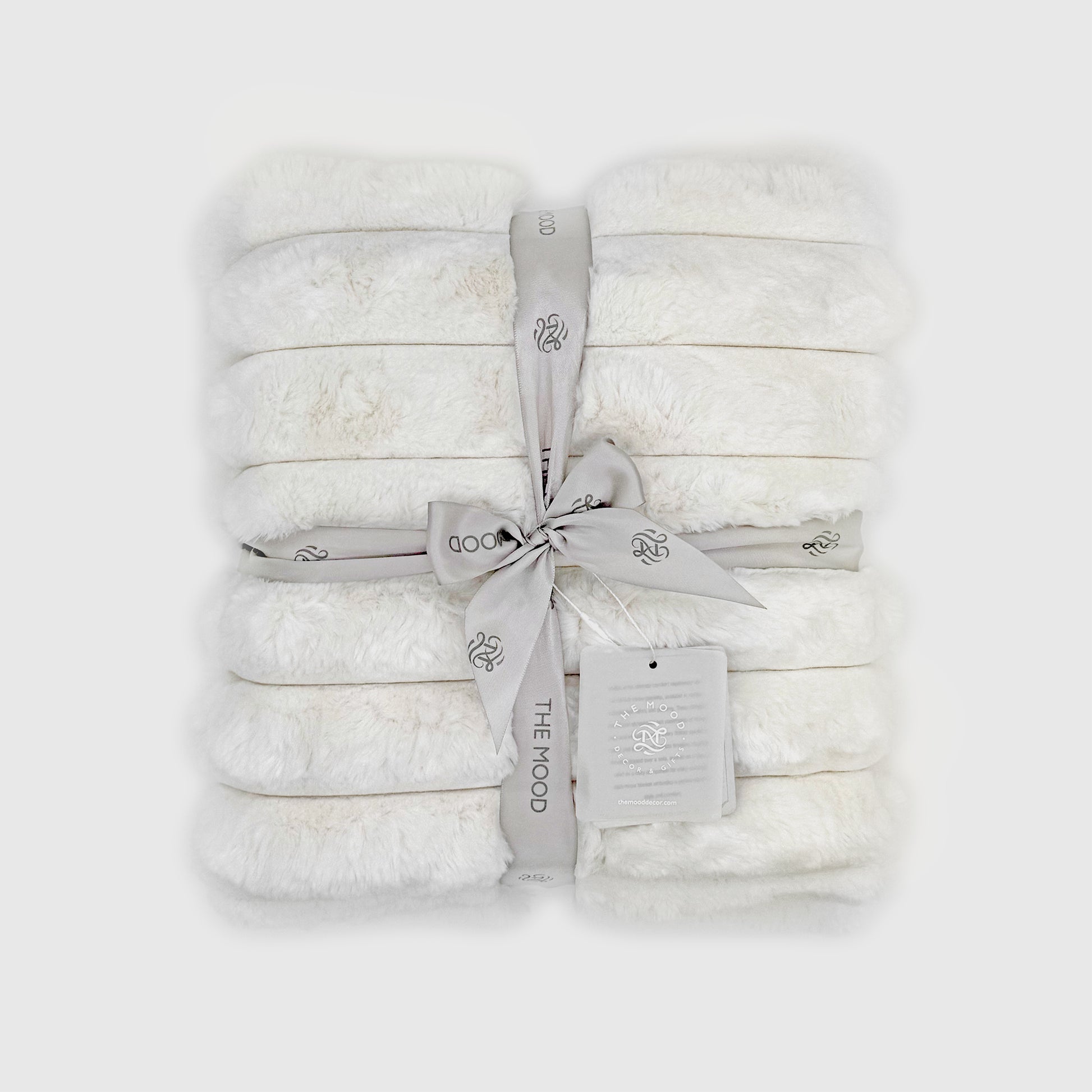 The Mood Puffy Faux Fur Throw, 50x60 in. White