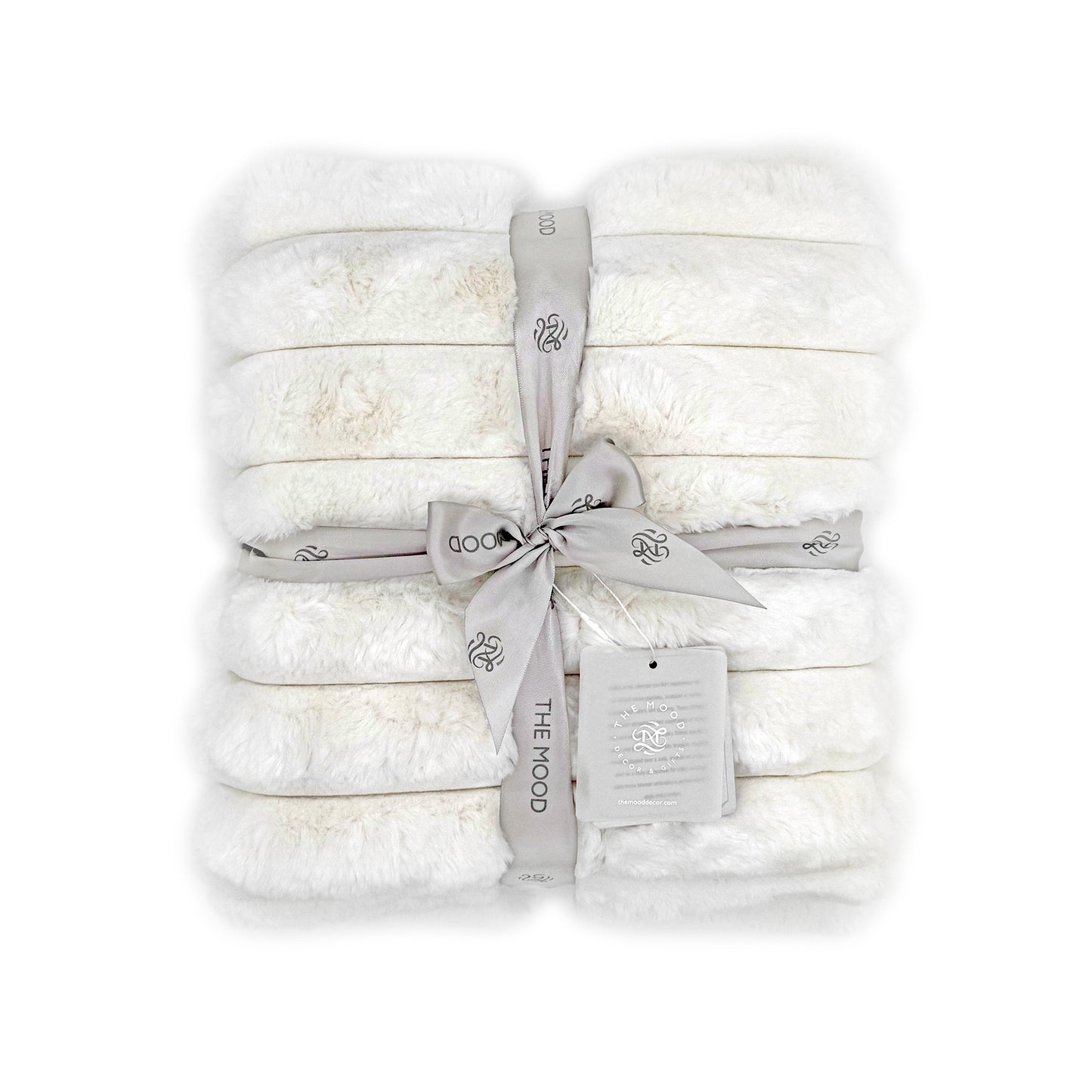 The Mood Puffy Faux Fur Throw, 50x60 in. White