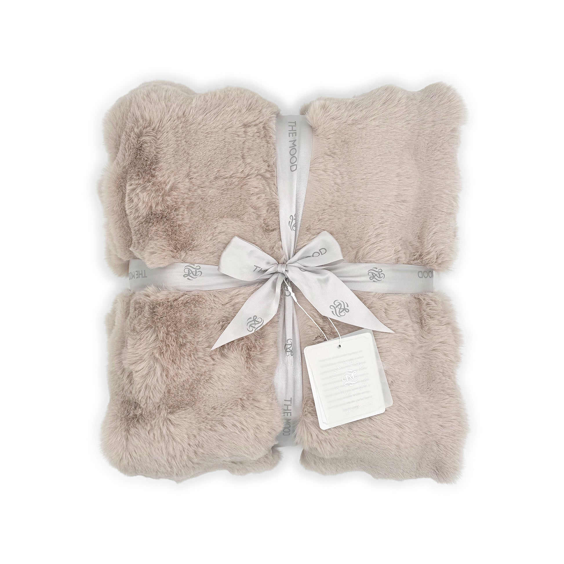 The Mood Cubby Faux Fur Throw, 50x60 in., Sand