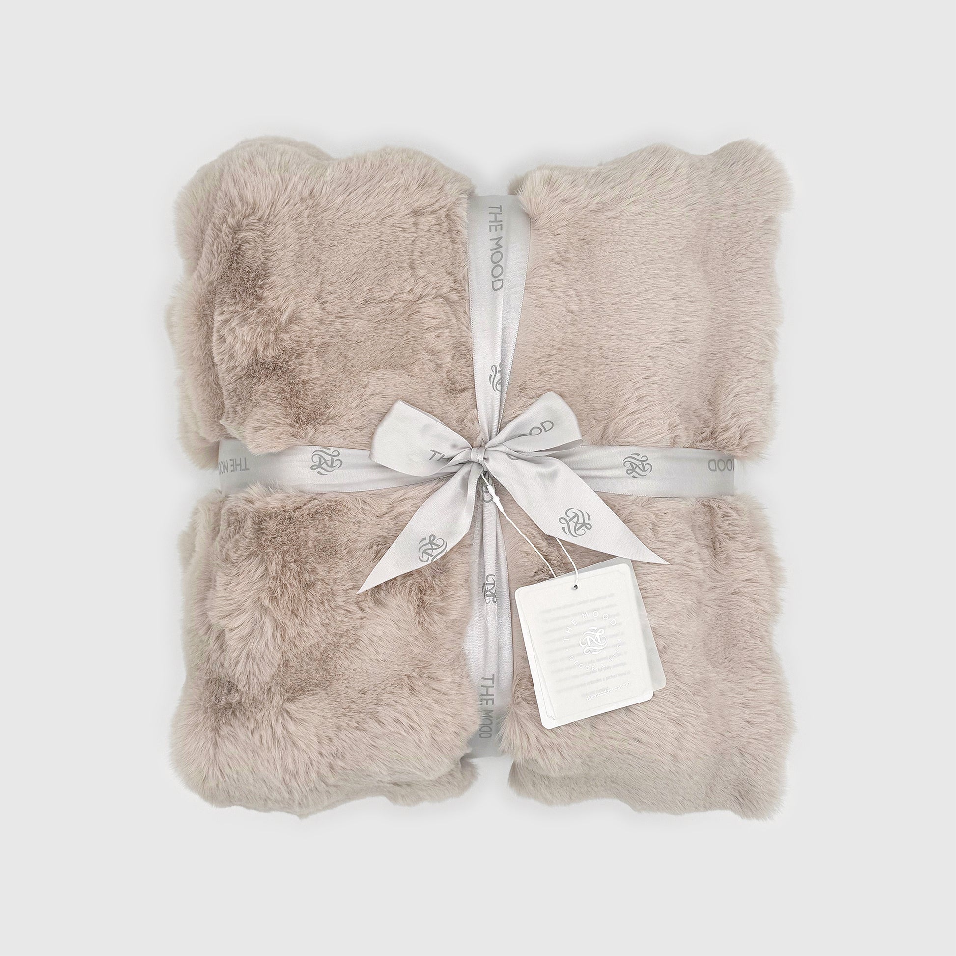 The Mood Cubby Faux Fur Throw, 50x60 in., Sand