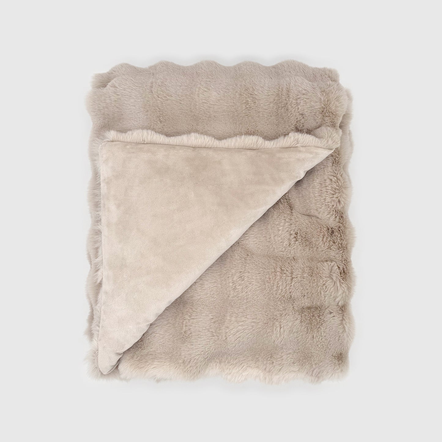 The Mood Cubby Faux Fur Throw, 50x60 in., Sand