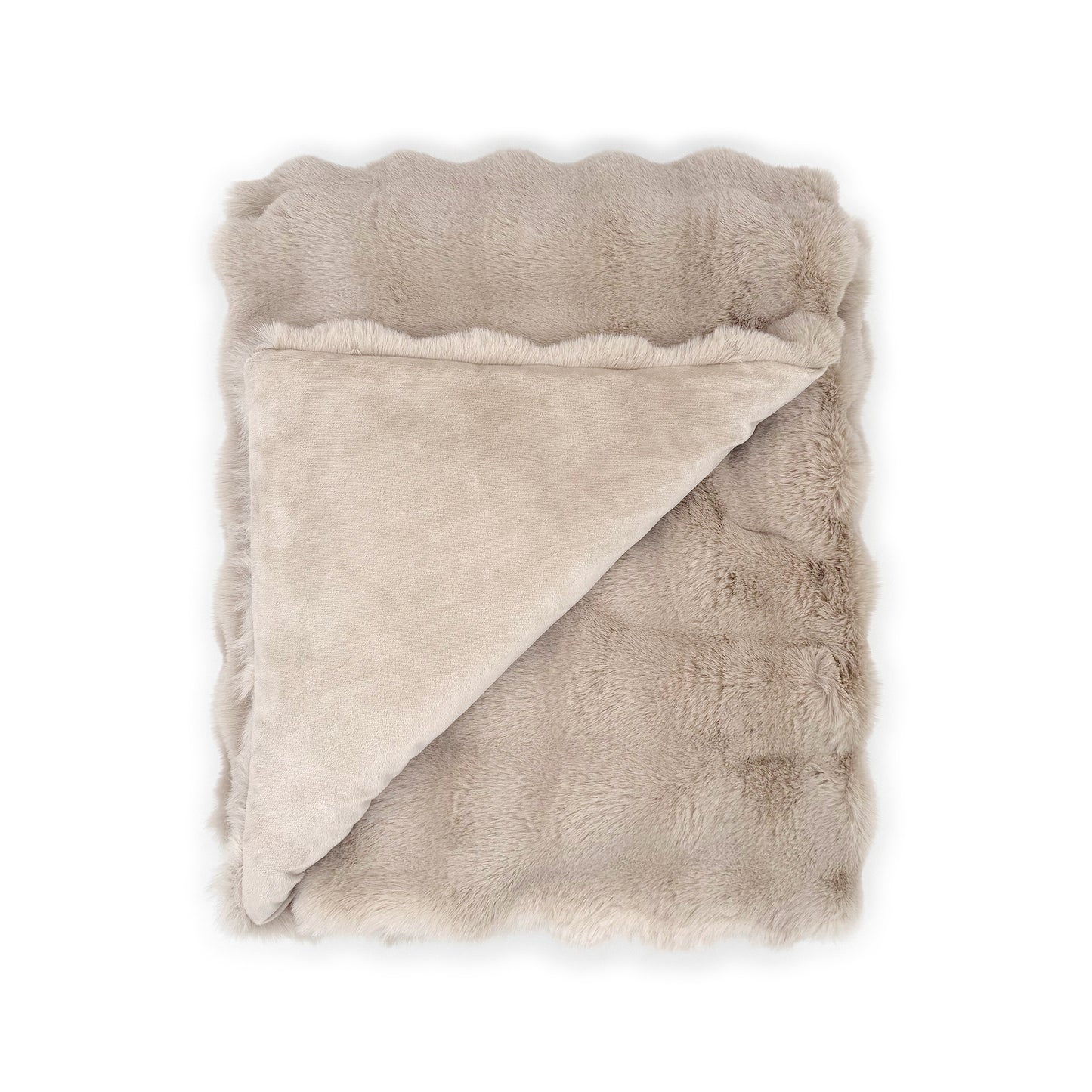 The Mood Cubby Faux Fur Throw, 50x60 in., Sand