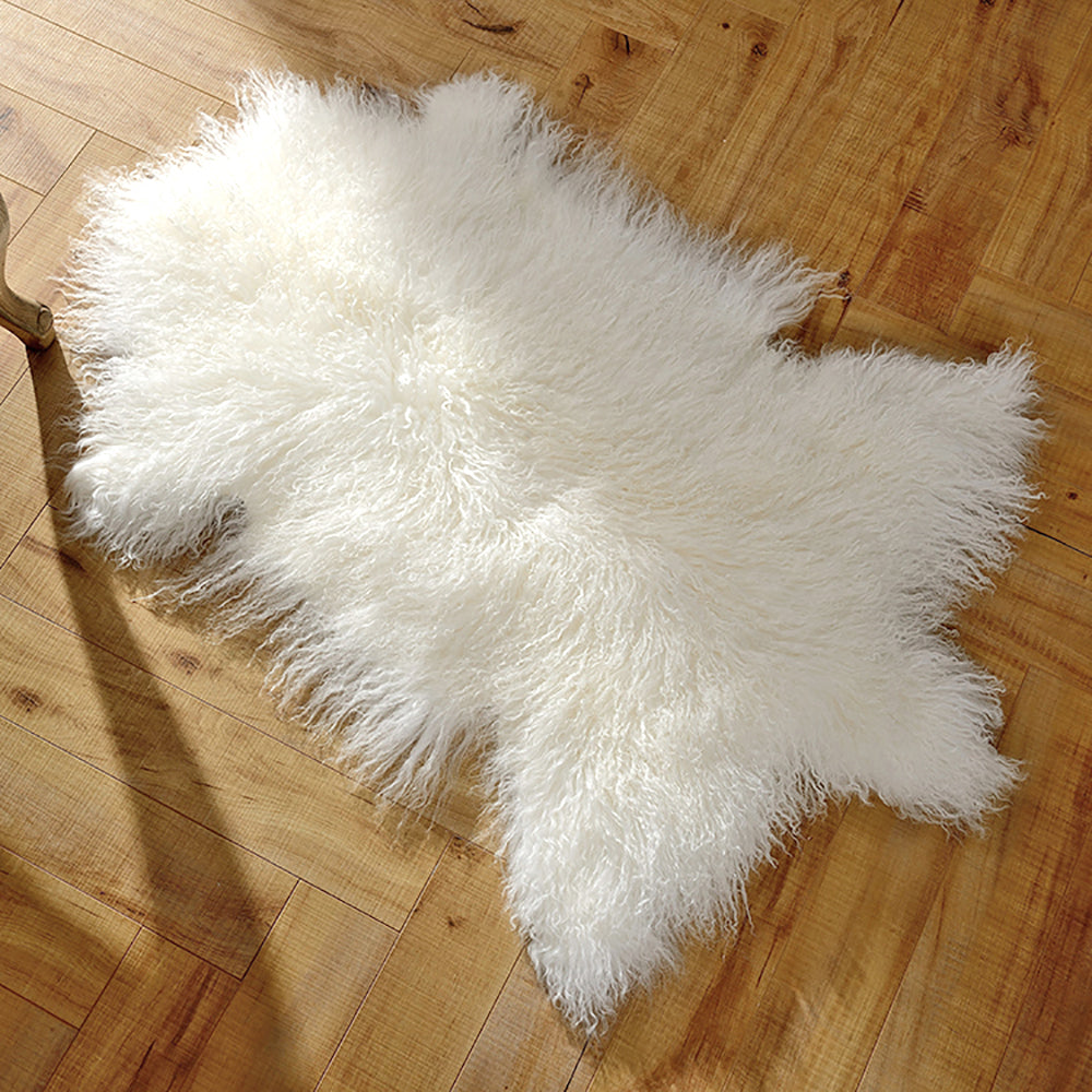 The Mood | Gobi Mongolian Lambskin Pelt, Off-white