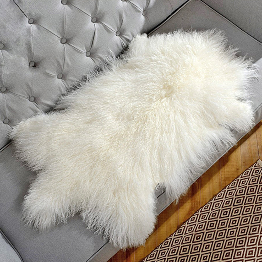 The Mood | Gobi Mongolian Lambskin Pelt, Off-white