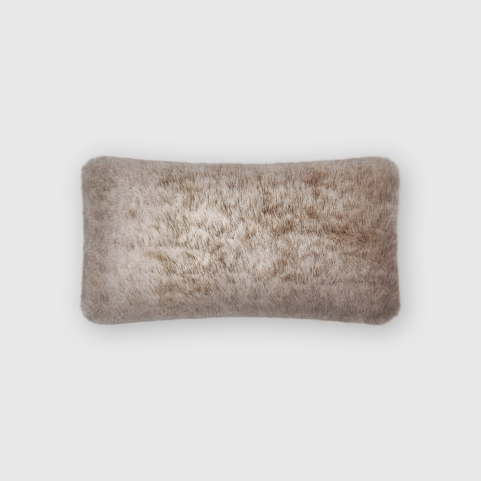 The Mood Rex Faux Fur Pillow, 12x22 in., Cappuccino