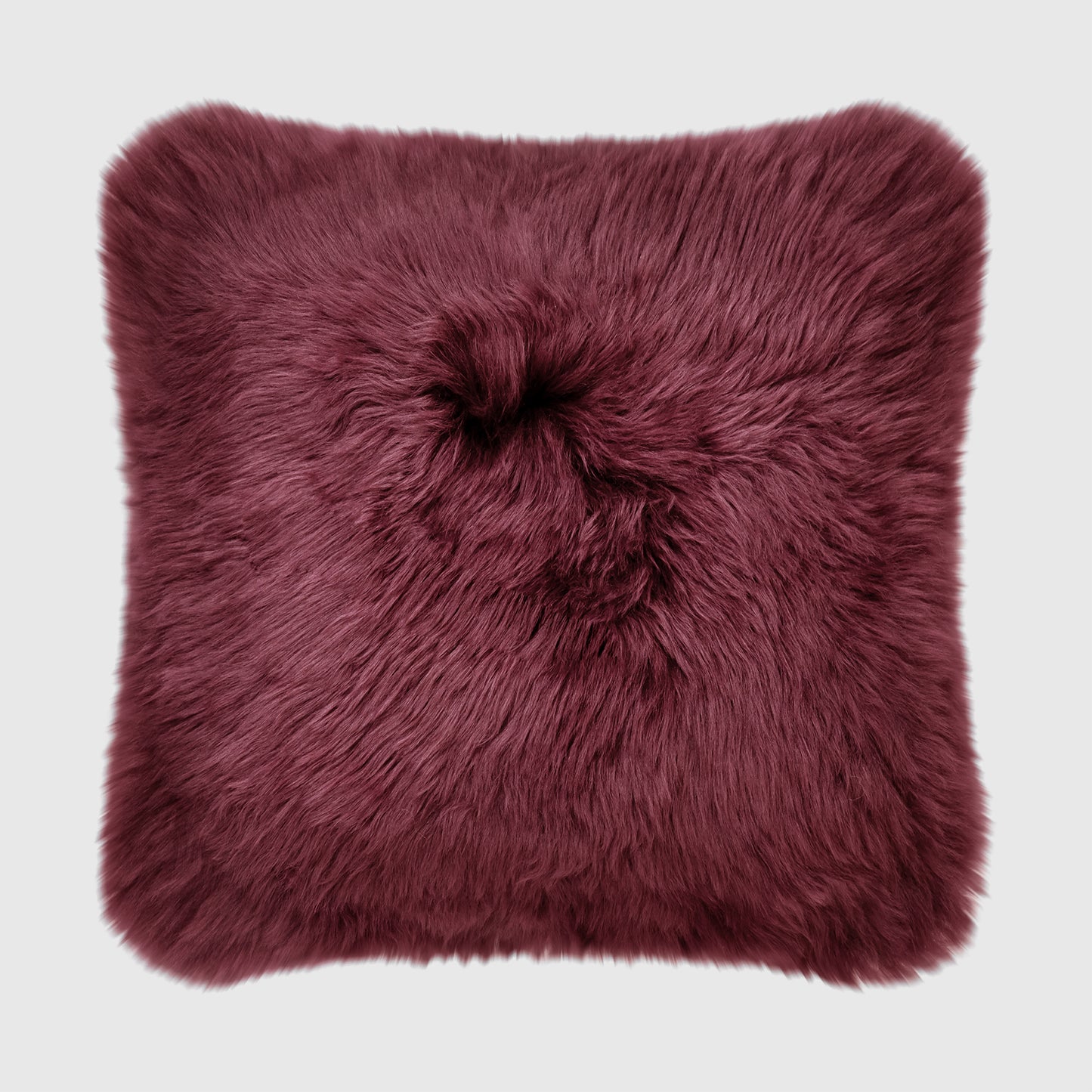 The Mood Charlie Sheepskin Pillow, 22x22 in., Burgundy